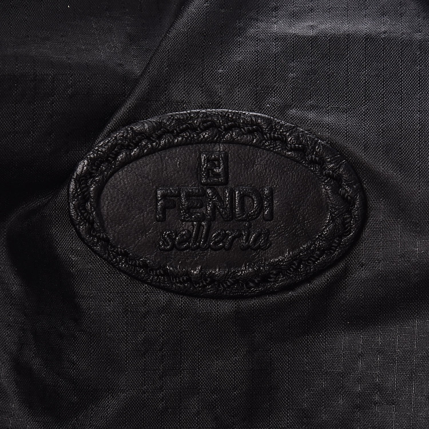 Fendi Nylon Calfskin Romano Selleria Villa Borghese Tote Black 5 of 9
