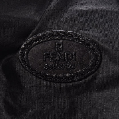 Fendi Nylon Calfskin Romano Selleria Villa Borghese Tote Black 5 of 9