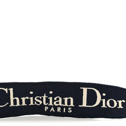 Christian Dior Canvas Embroidered D-Stripes Lady D-Lite Shoulder Strap Navy 3 of 3