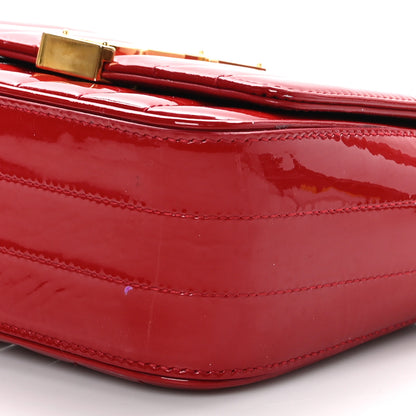 Saint Laurent SAINT LAURENT Patent Matelasse Monogram Small Vicky Chain Bag Red 9 of 9