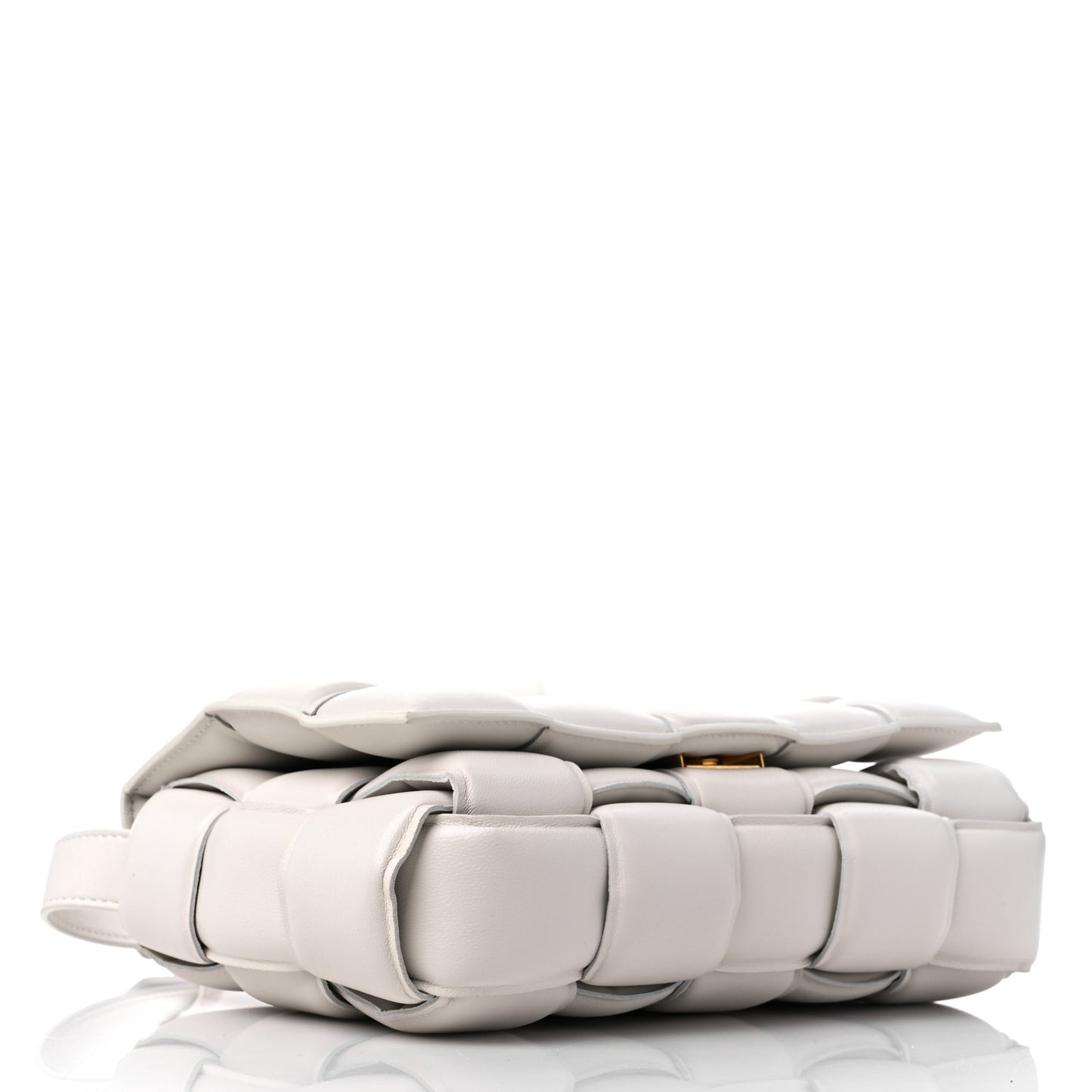 Nappa Maxi Intreccio Padded Cassette Crossbody Bag Chalk