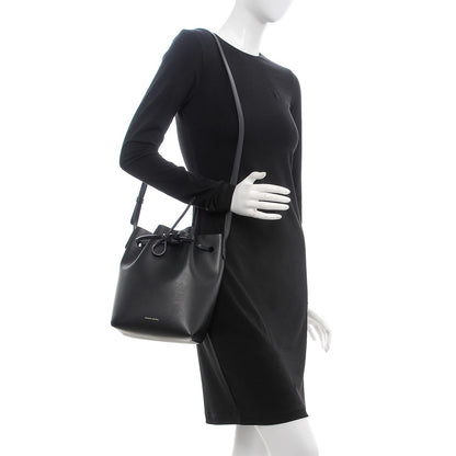 Mansur Gavriel Calfskin Mini Bucket Bag Black Royal 2 of 9