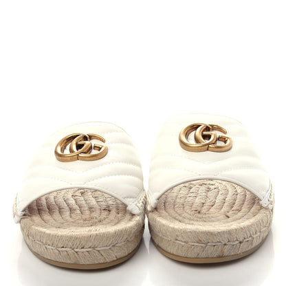 Gucci Nappa Matelasse GG Marmont Espadrille Slide Sandals 37 Great White 5 of 11