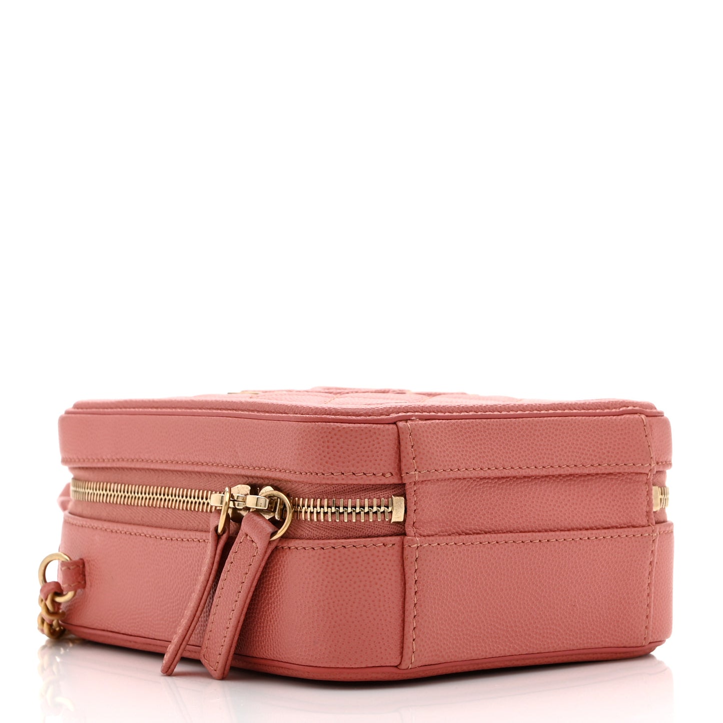 Caviar Quilted CC North South Filigree Vanity Case Pink