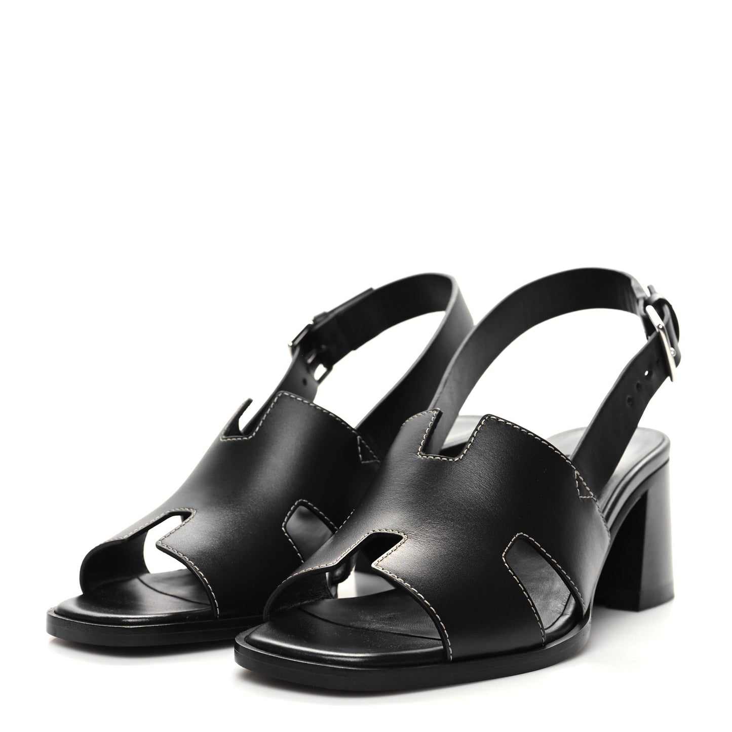Calfskin Elbe 60 Sandals 37.5 Black