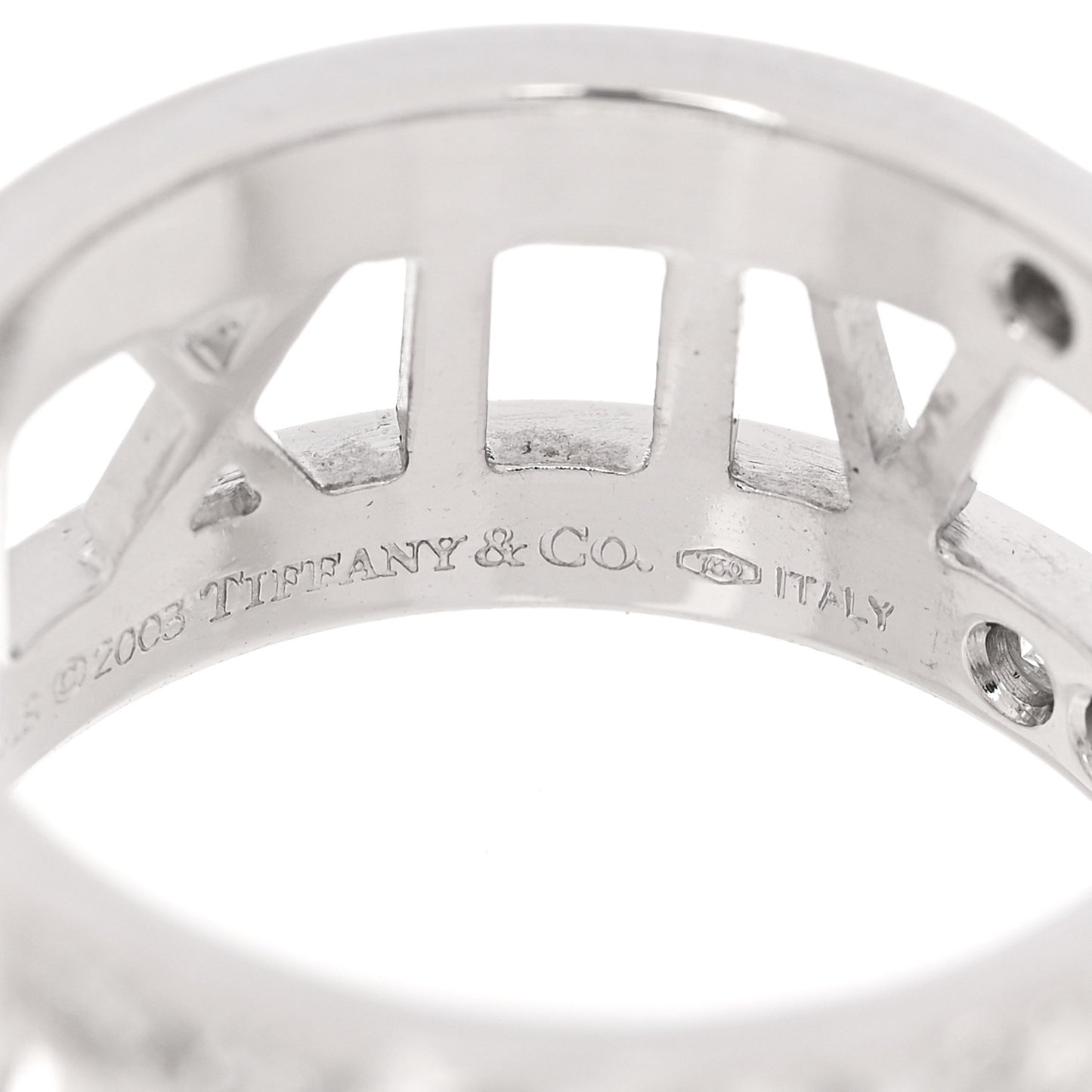 18K White Gold Diamond Wide Atlas Open Ring 52 6