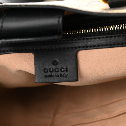 Gucci Soft GG Supreme Monogram Bees Small Crossbody Tote Beige Oro Black 6 of 13