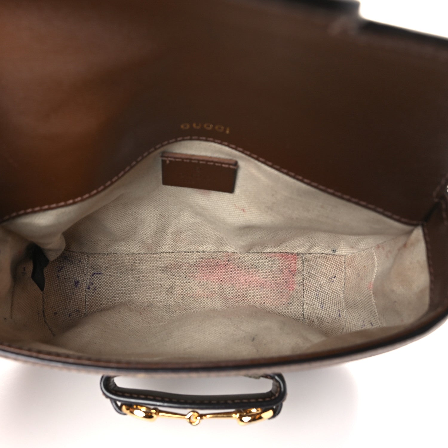 Gucci GG Supreme Monogram Azalea Calfskin Web Mini Horsebit 1955 Shoulder Bag Beige Ebony Brown Sugar 5 of 19