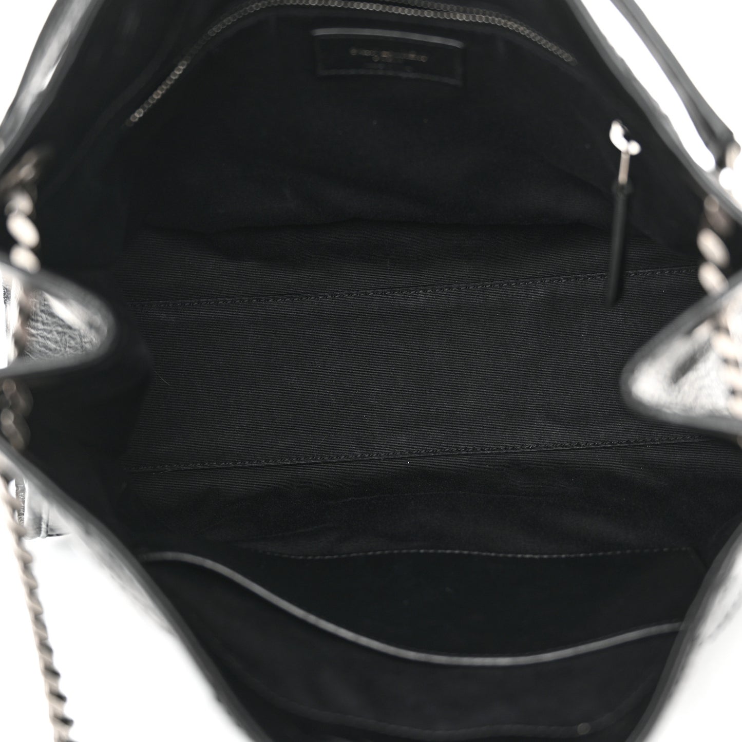 Crinkled Calfskin Matelasse Monogram Medium Niki Shopper Tote Black