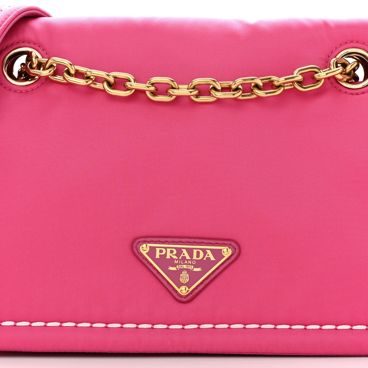 Prada Nylon Tessuto Chain Shoulder Bag Fuxia 7 of 9