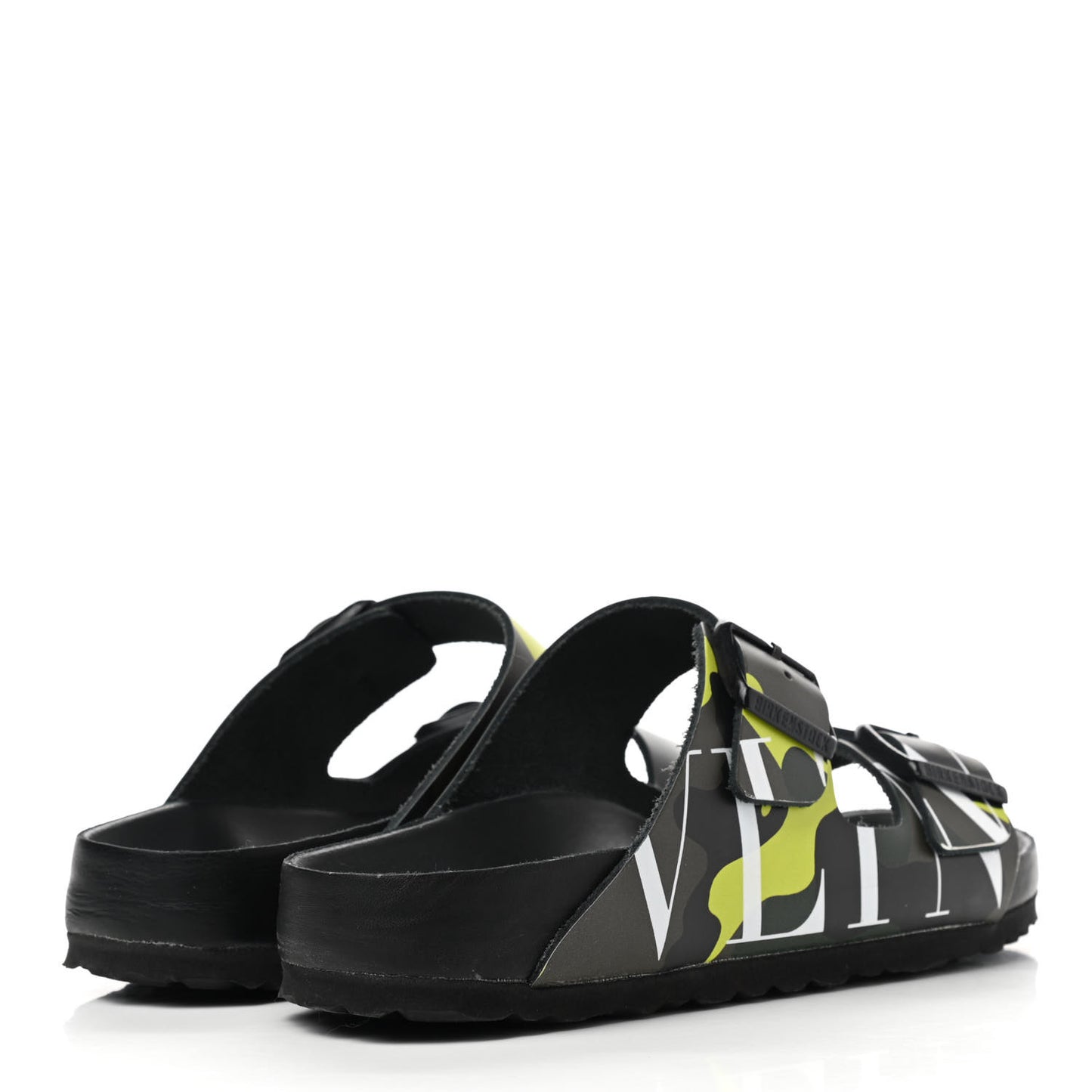 X BIRKENSTOCK Calfskin VLTN Arizona Slide Sandals 39 Army Green Lime