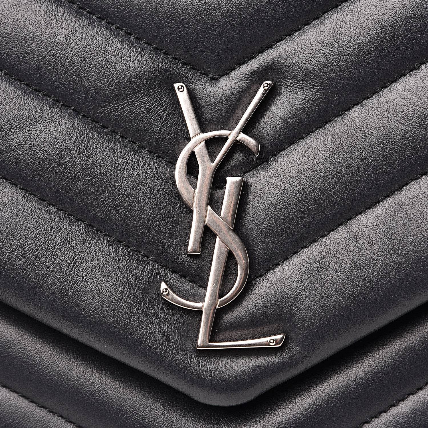 Saint Laurent Calfskin Y Quilted Monogram Medium Loulou Chain Satchel Asphalt 10 of 10