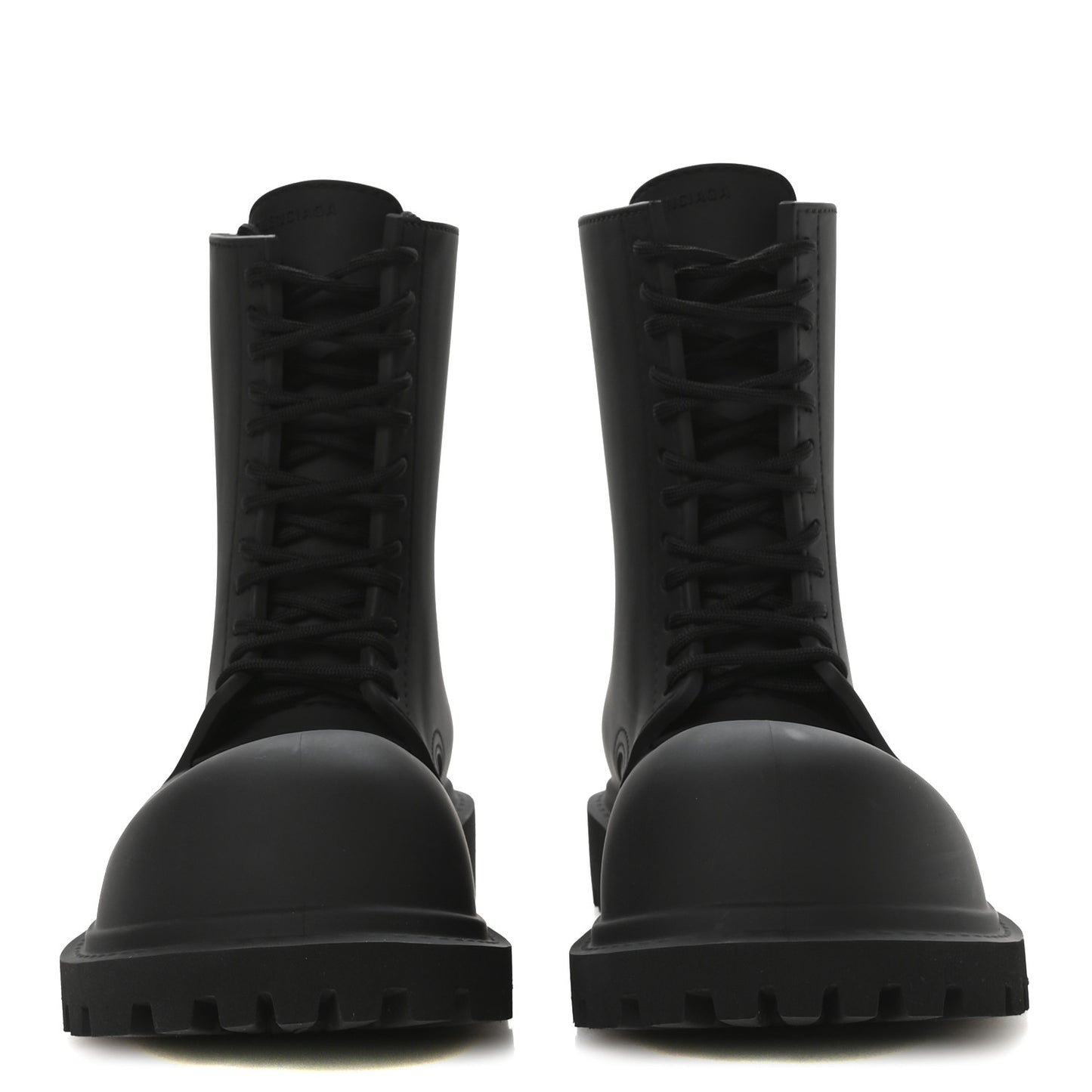 Rubber Mens Steroid Lace Up Boots 41 Black