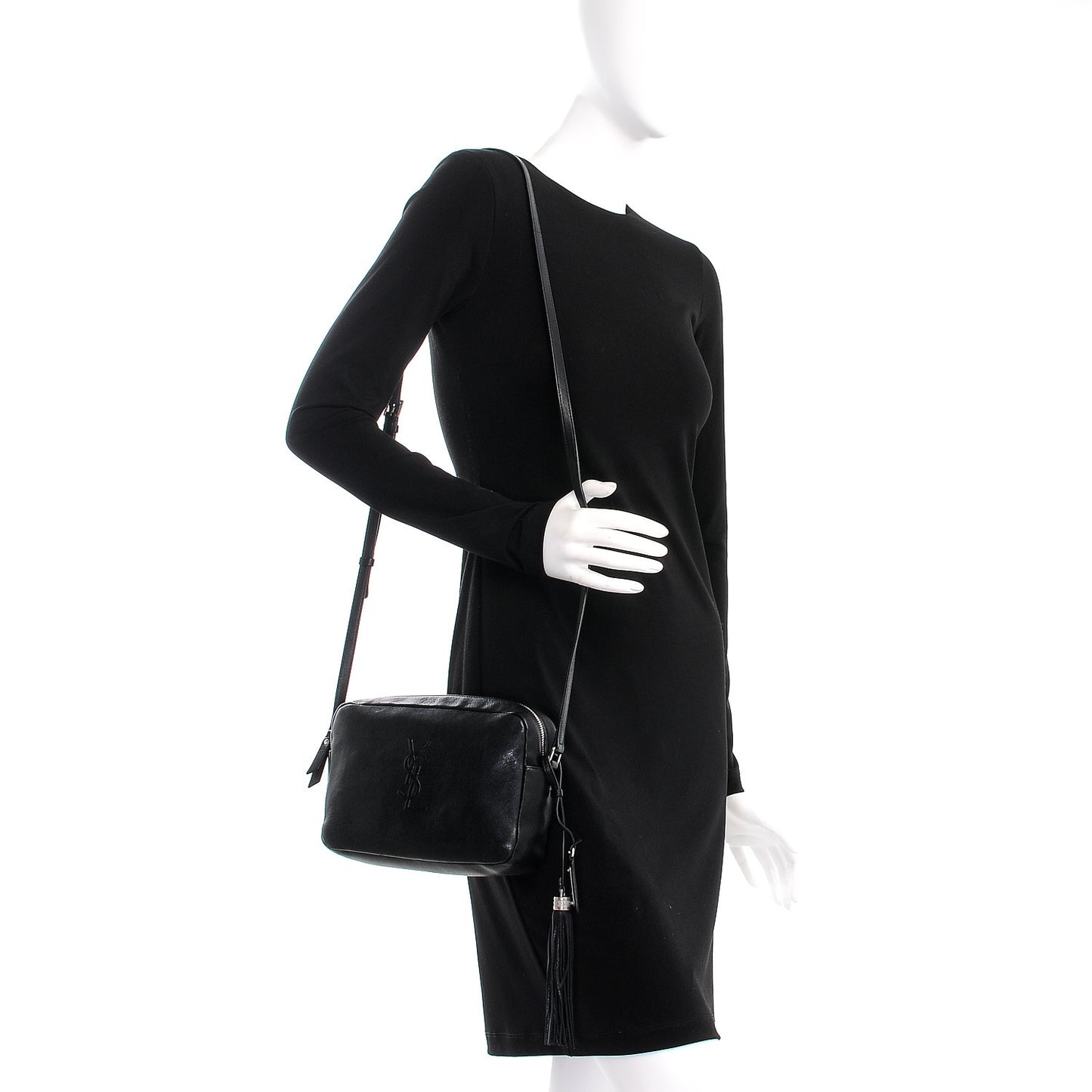 Lambskin Monogram Small Lou Camera Bag Black