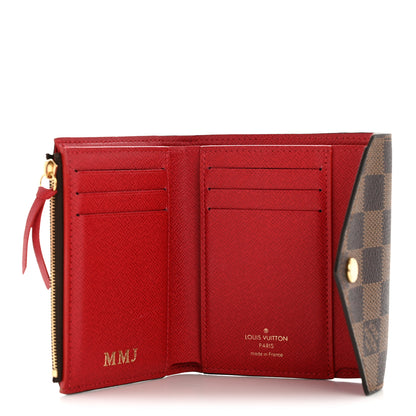 Louis Vuitton Damier Ebene Victorine Wallet Red 5 of 11