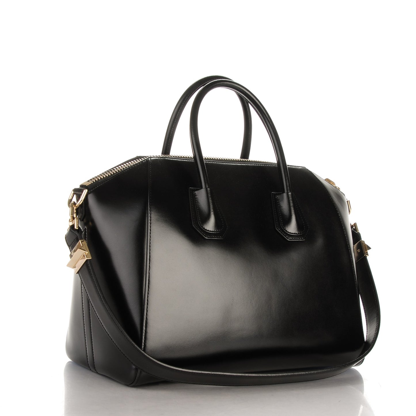 Shiny Lord Calfskin Medium Antigona Black