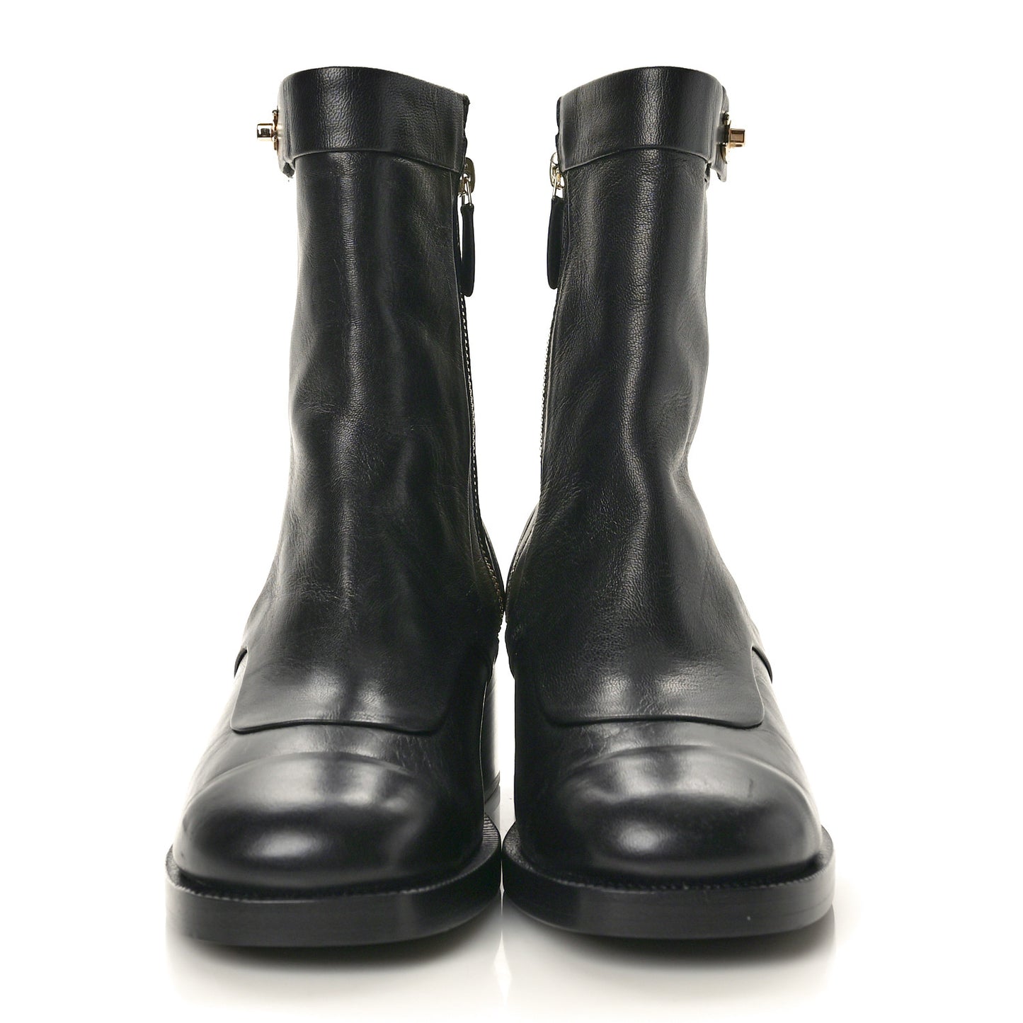 Shiny Goatskin CC Short Boots 37.5 Black