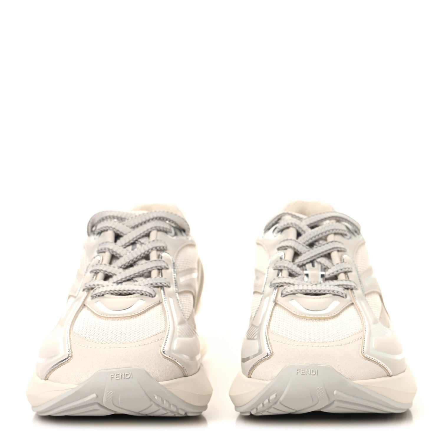 Fendi Tech Fabric Calfskin Womens First 1 Sneakers 36 Latte 3 of 9
