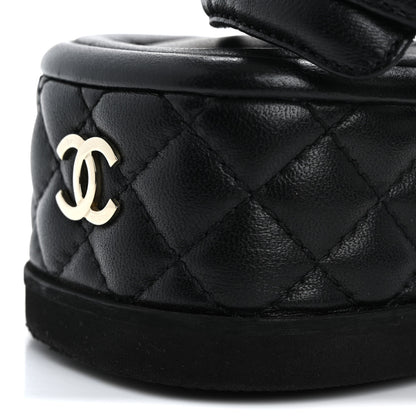 Chanel Lambskin Quilted Platform Sandals 37 Black 14 of 14