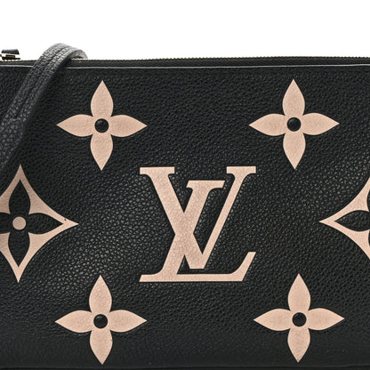 Louis Vuitton Empreinte Monogram Giant Double Zip Pochette Black Cream 8 of 14