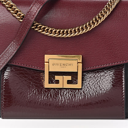 Givenchy Crinkled Patent Deerskin Suede Small GV3 Shoulder Bag Aubergine Graphite 12 of 12