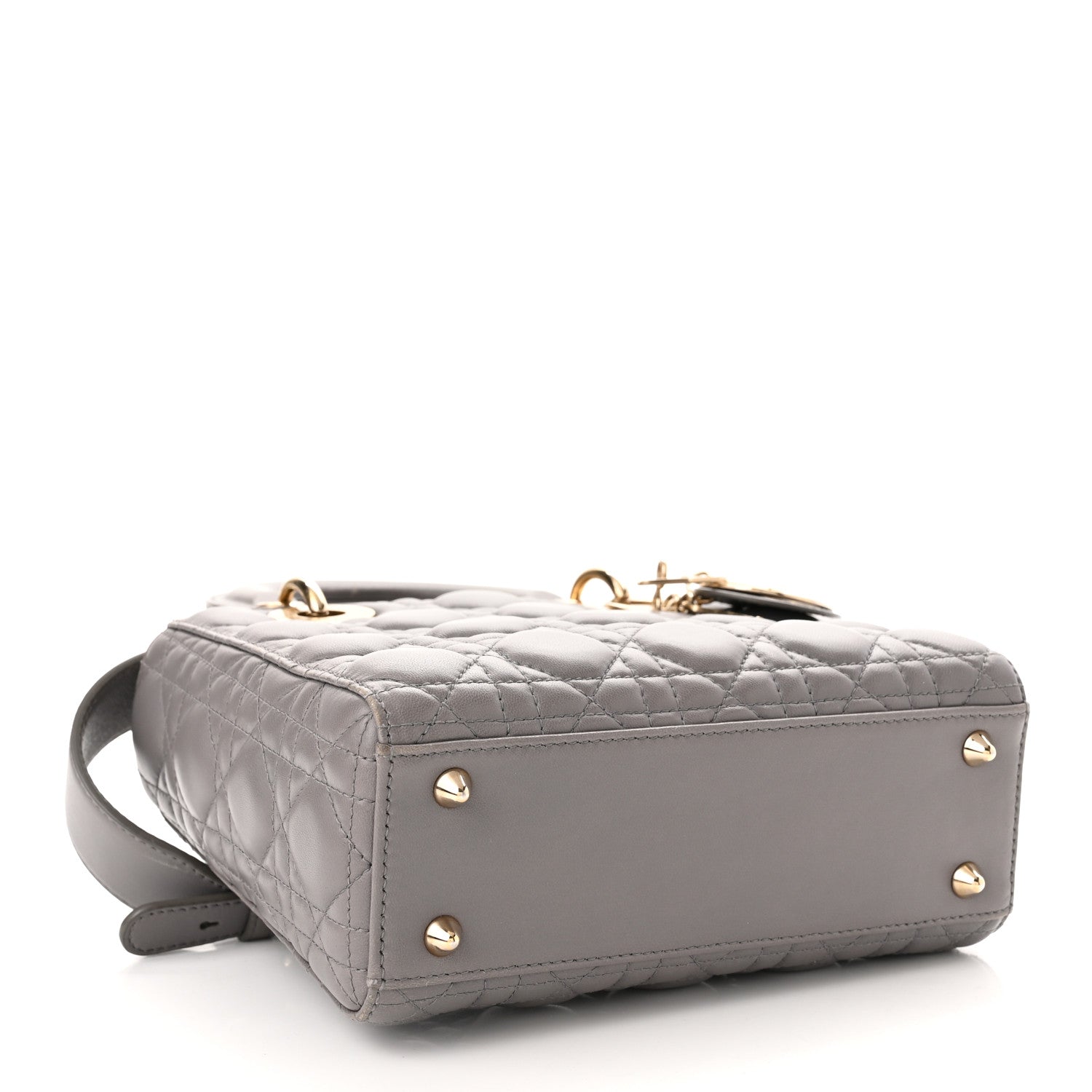 Christian Dior Lambskin Cannage Small Lucky Badges My Lady Dior Grey 4 of 11