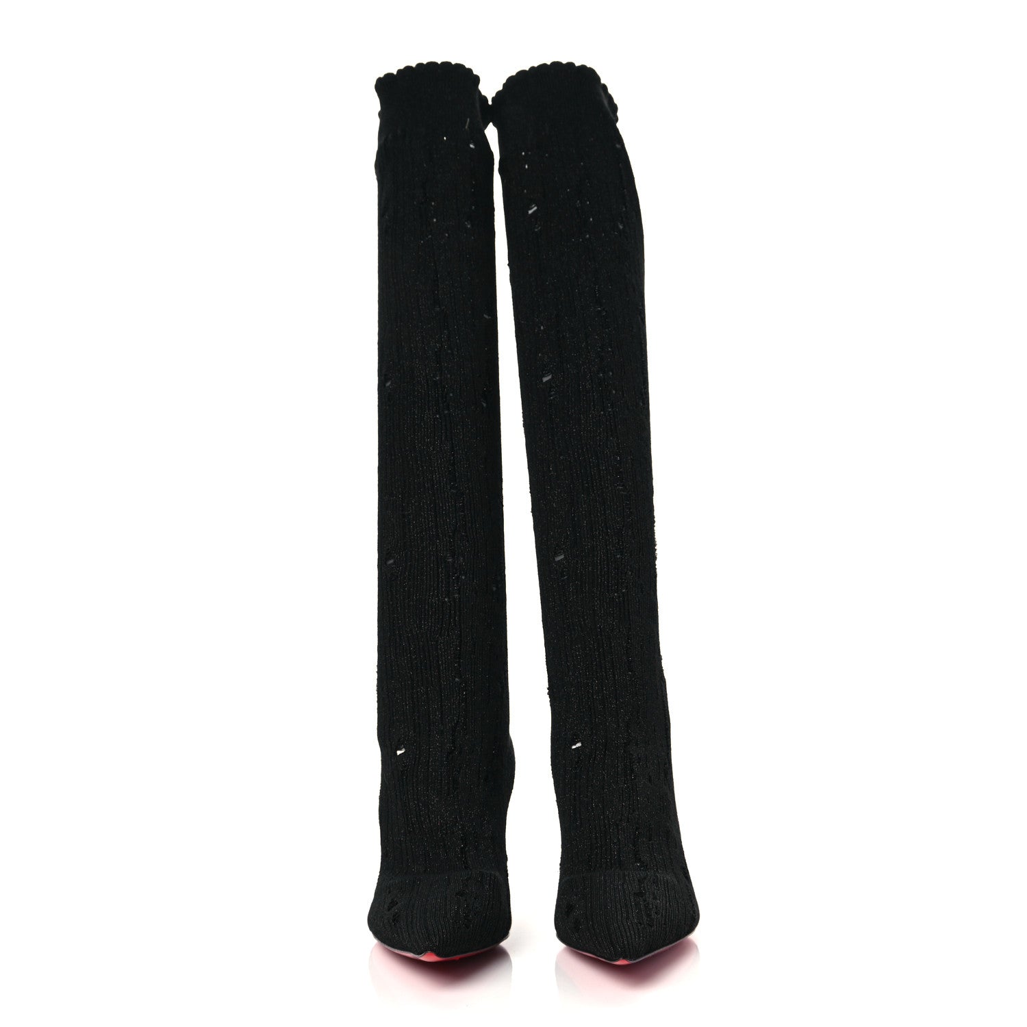 Christian Louboutin Tricot Sandrine Sock Knee Boots 37 Black 2 of 6