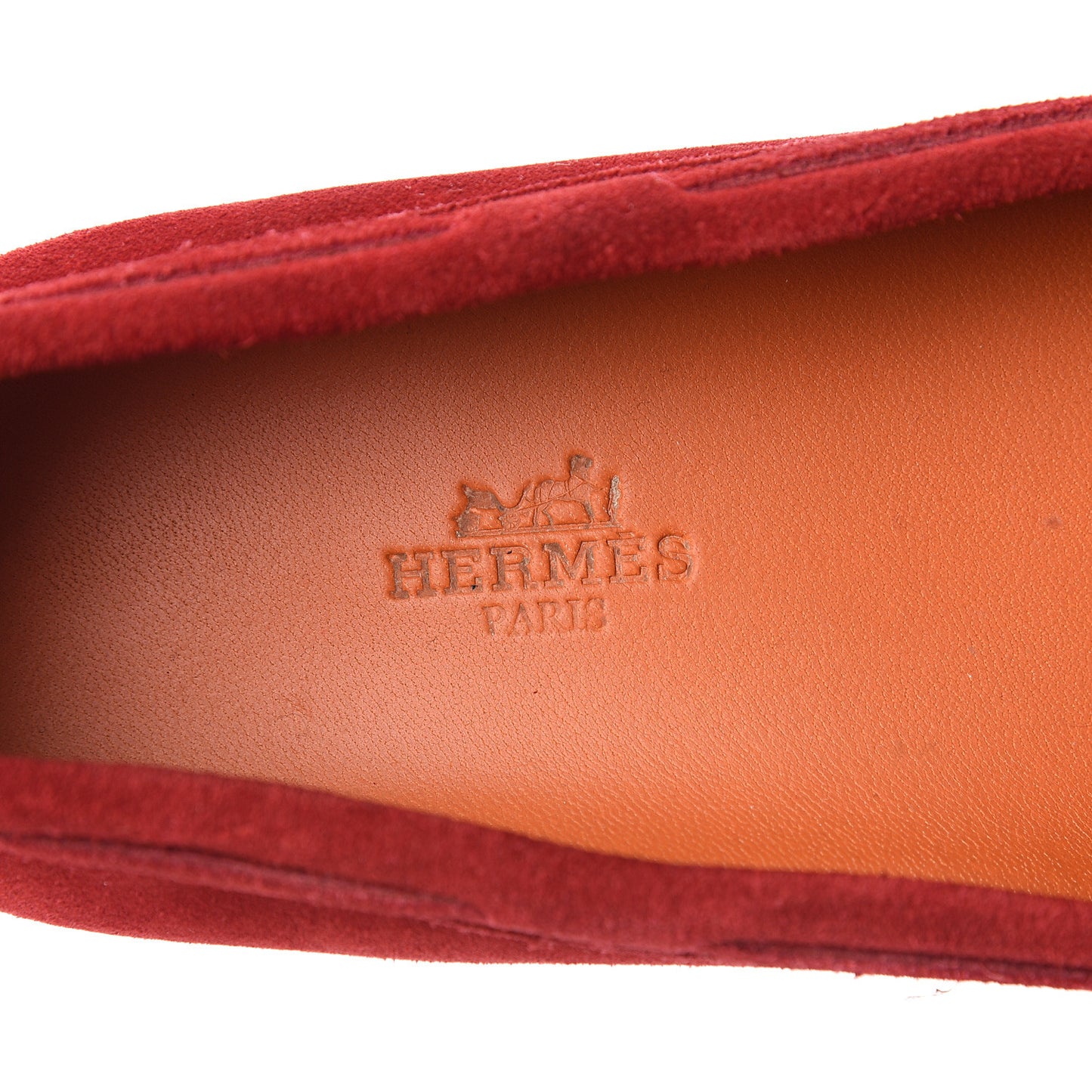 Suede Irving Moccasin Loafers 36 Rouge