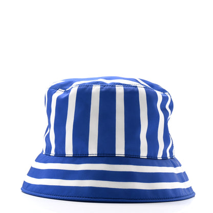 Prada Re-Nylon Logo Striped Womens Bucket Hat L Blue White 6 of 8