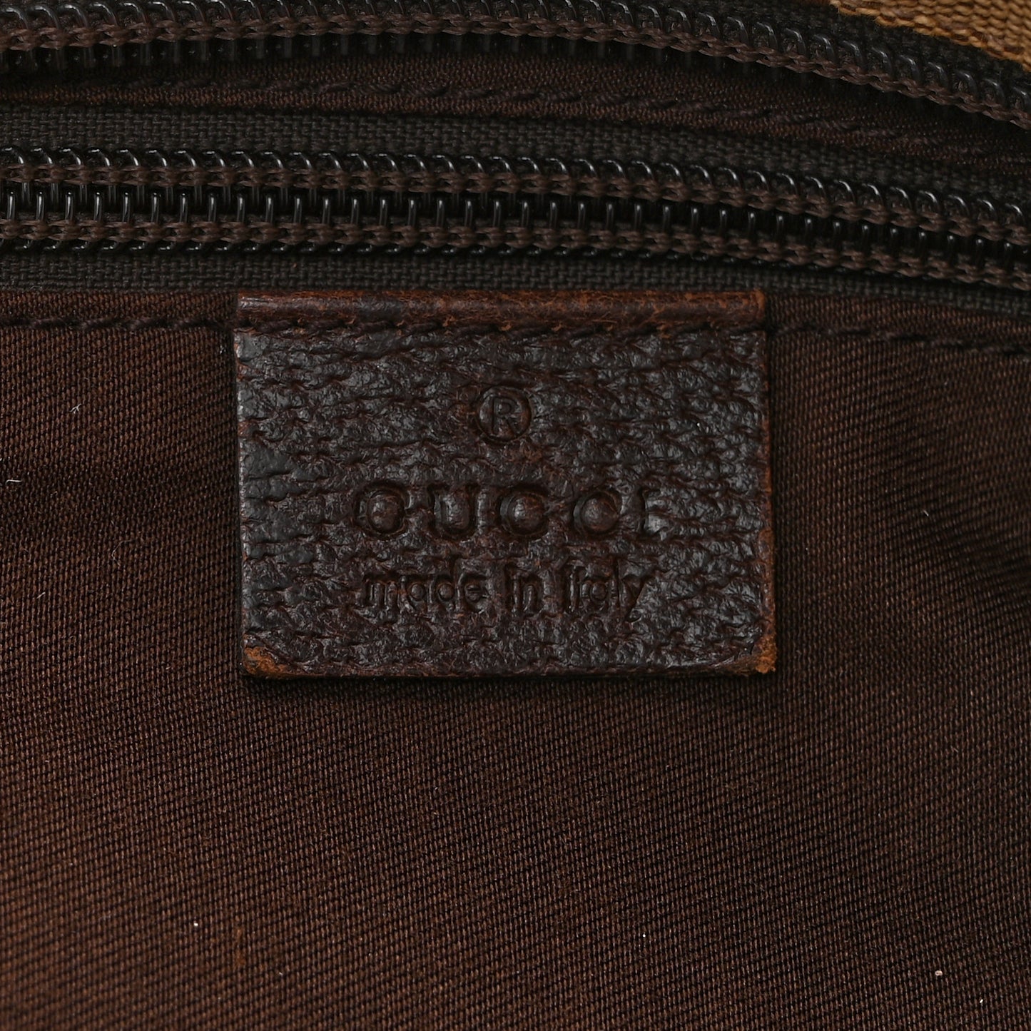 GG Monogram Medium Web Handle Bucket Tote Dark Brown