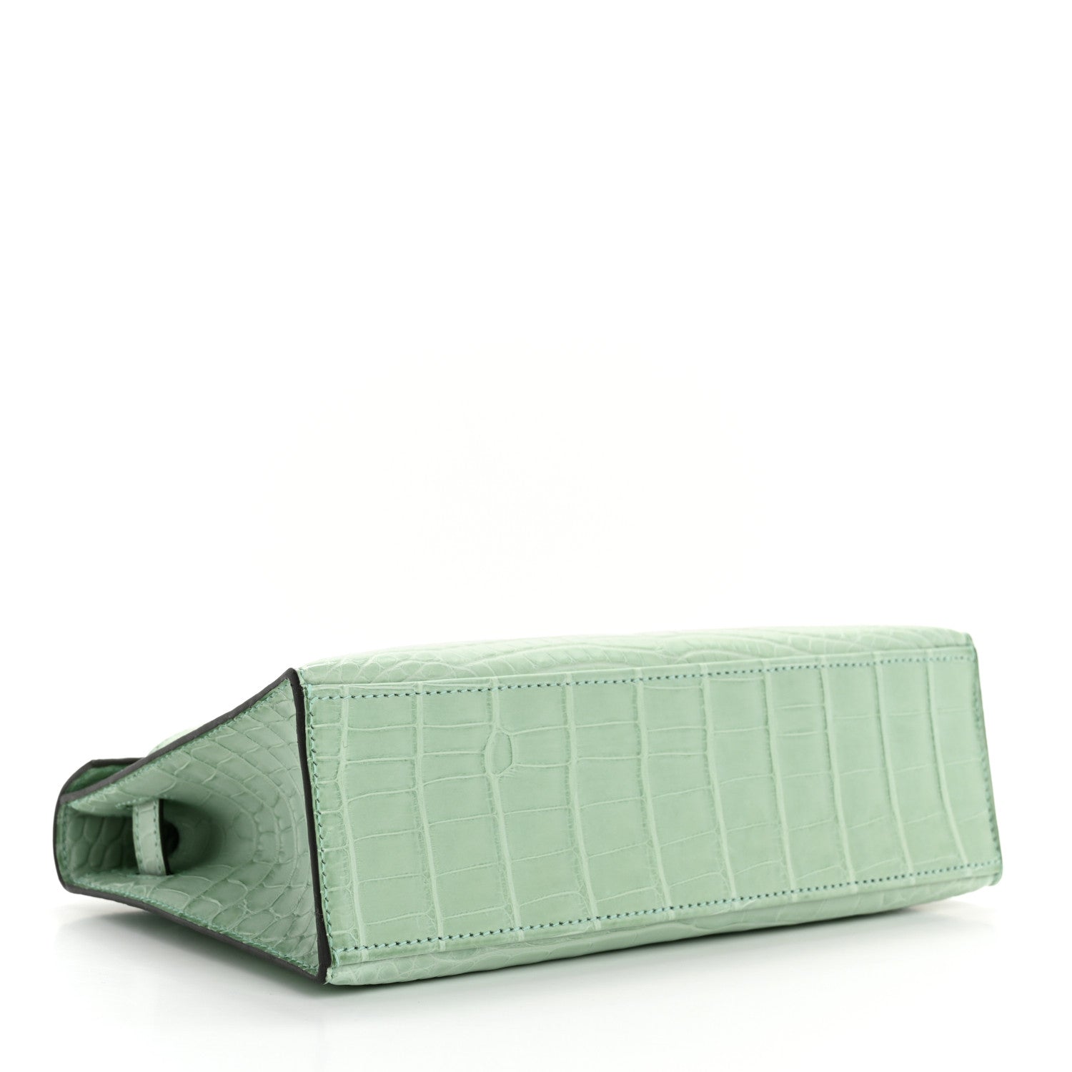 Hermes Matte Alligator Kelly Pochette Vert D'eau 4 of 10