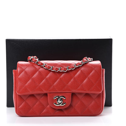 Chanel Caviar Quilted Mini Rectangular Flap Red 10 of 10