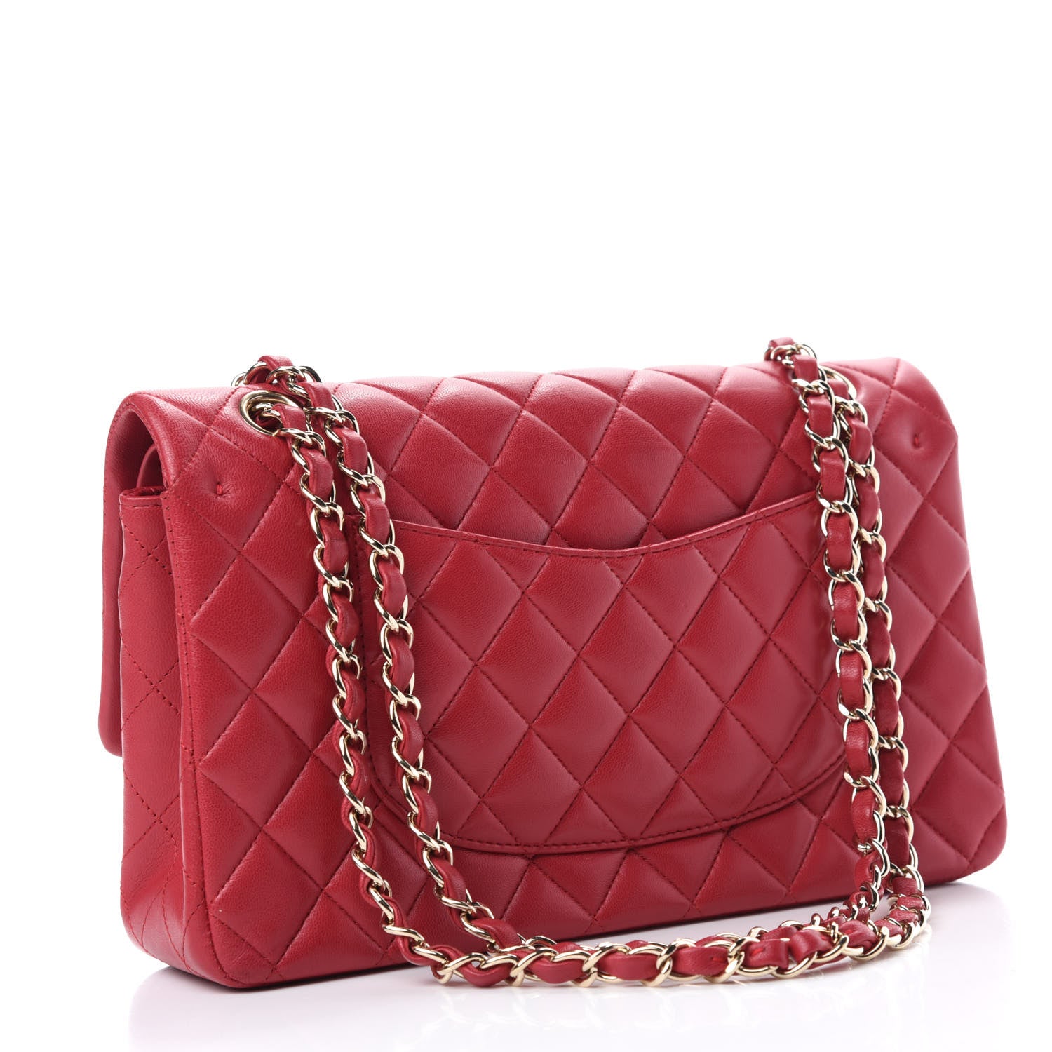 Chanel Lambskin Quilted Medium Double Flap Dark Pink 3 of 10
