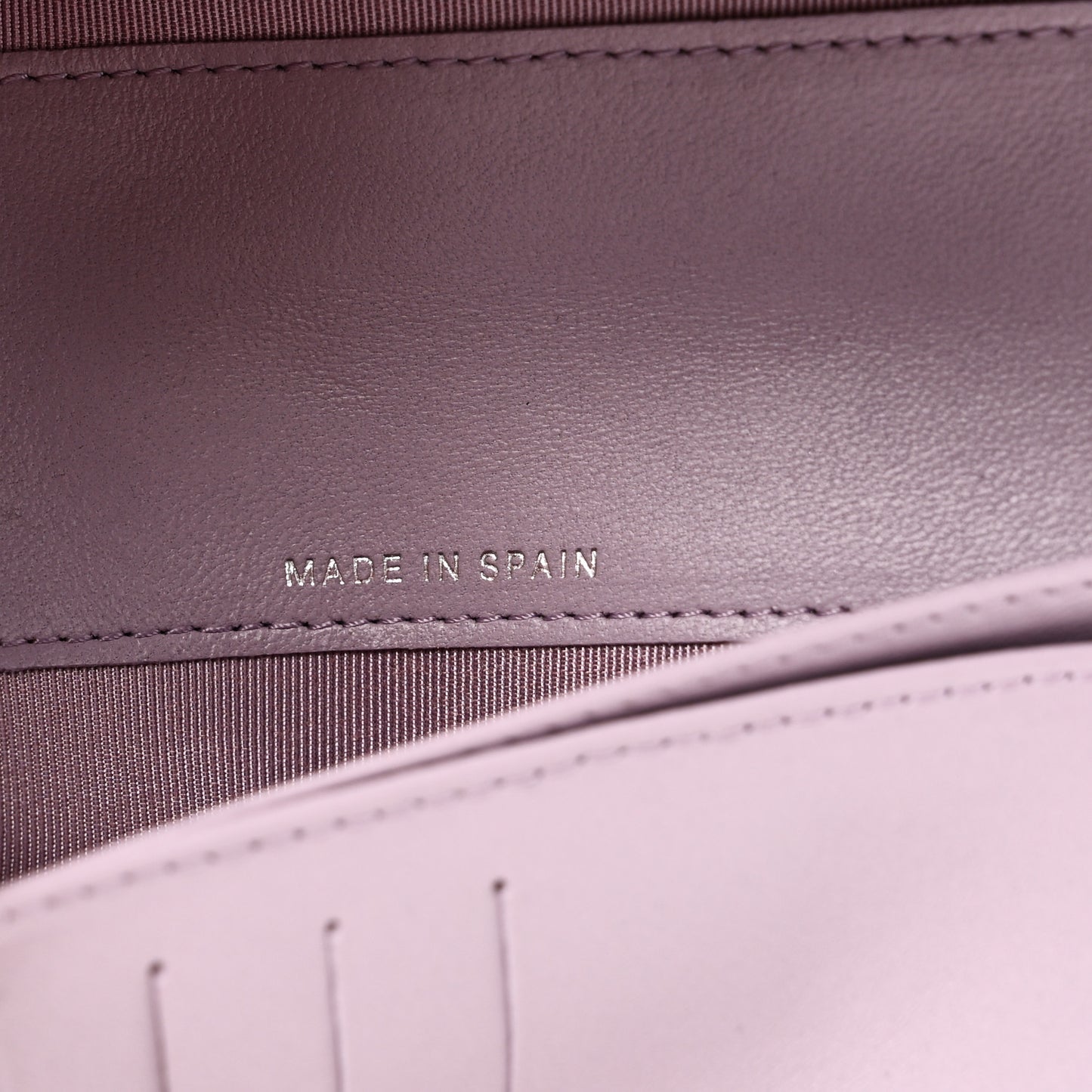Lambskin Quilted Yen Wallet Purple