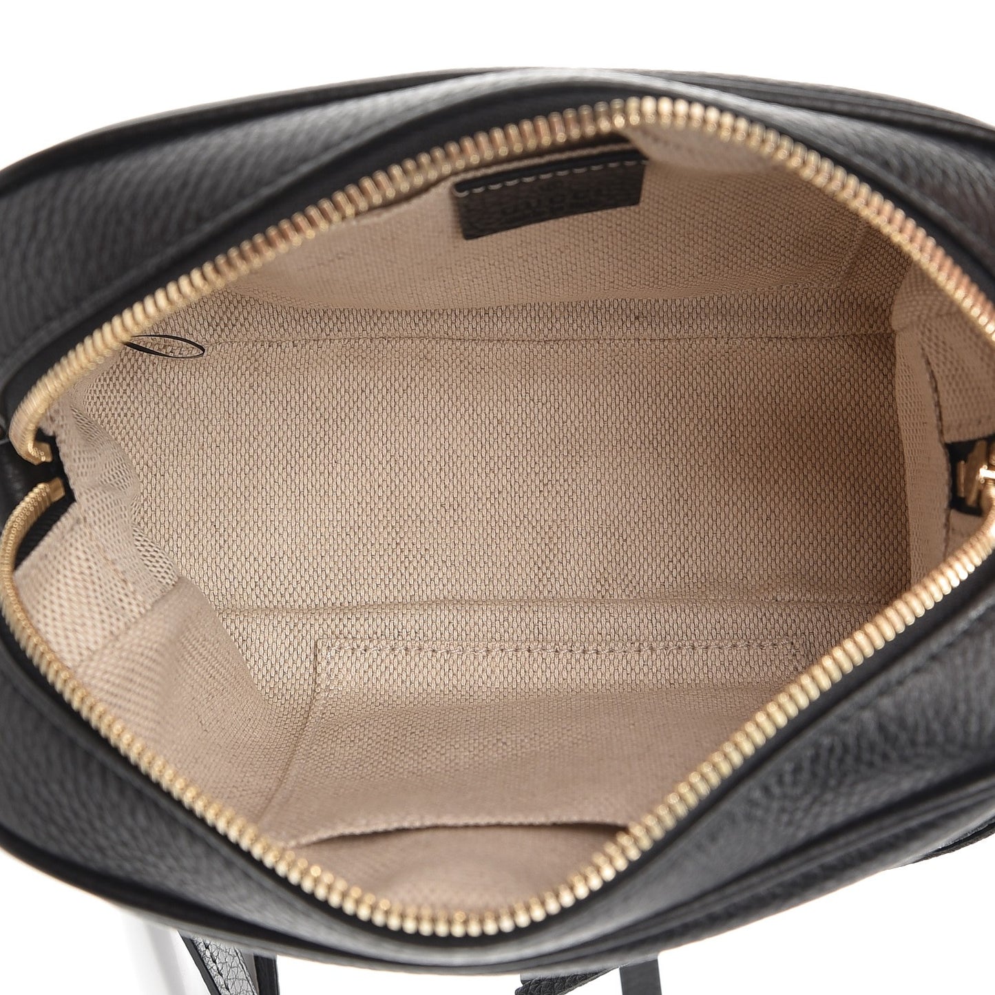 Pebbled Calfskin Small Soho Disco Bag Black