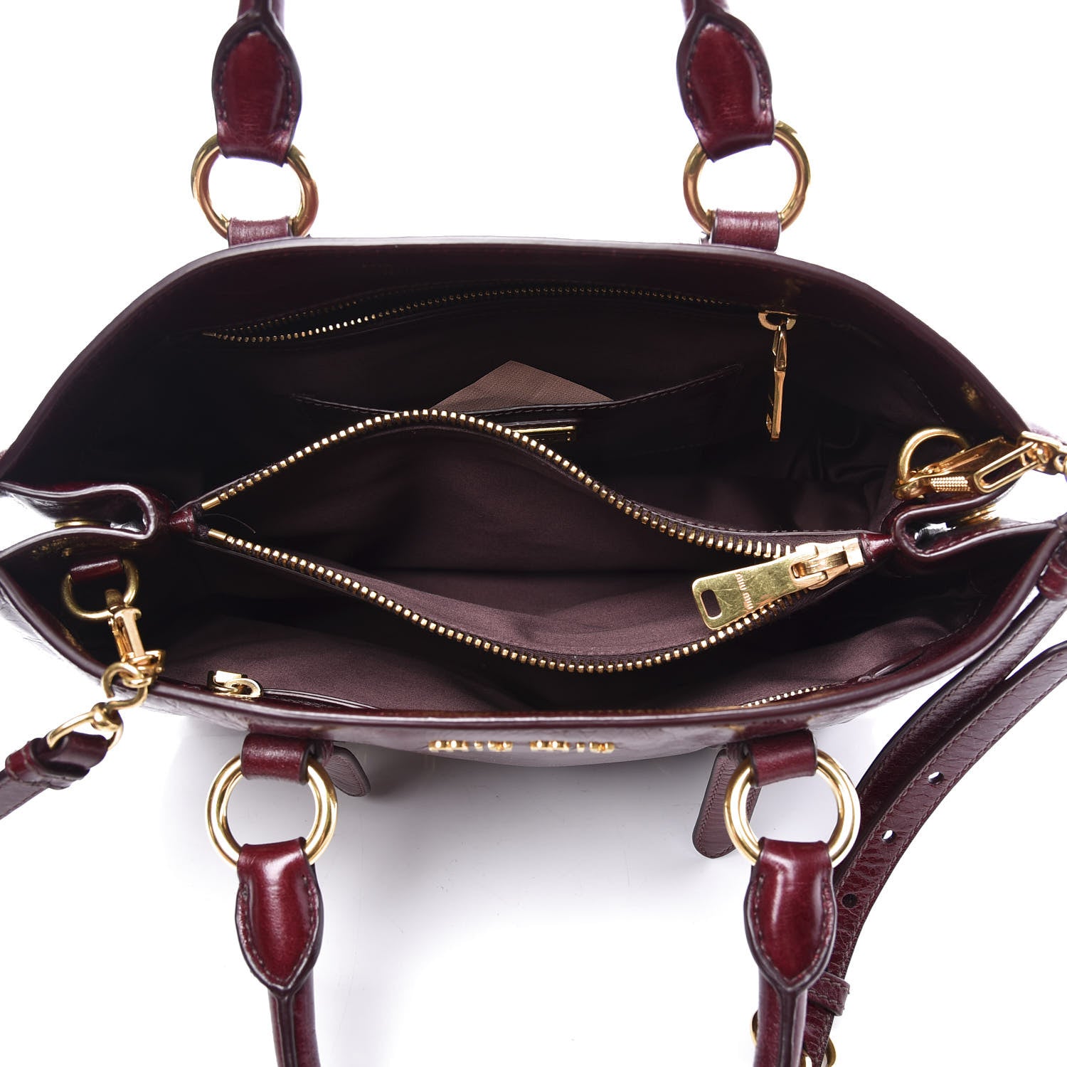 Miu Miu Vitello Shine Tote Amaranto 4 of 8