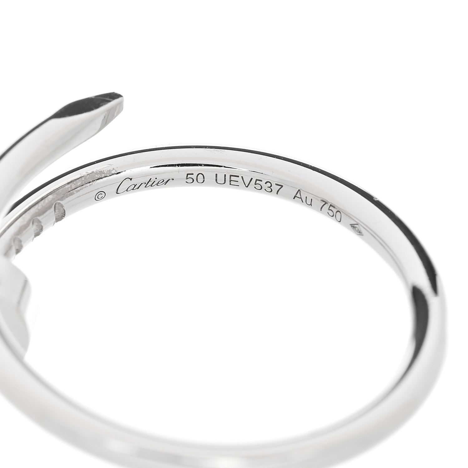 Cartier 18K White Gold Small Juste Un Clou Ring 50 5.25 4 of 5