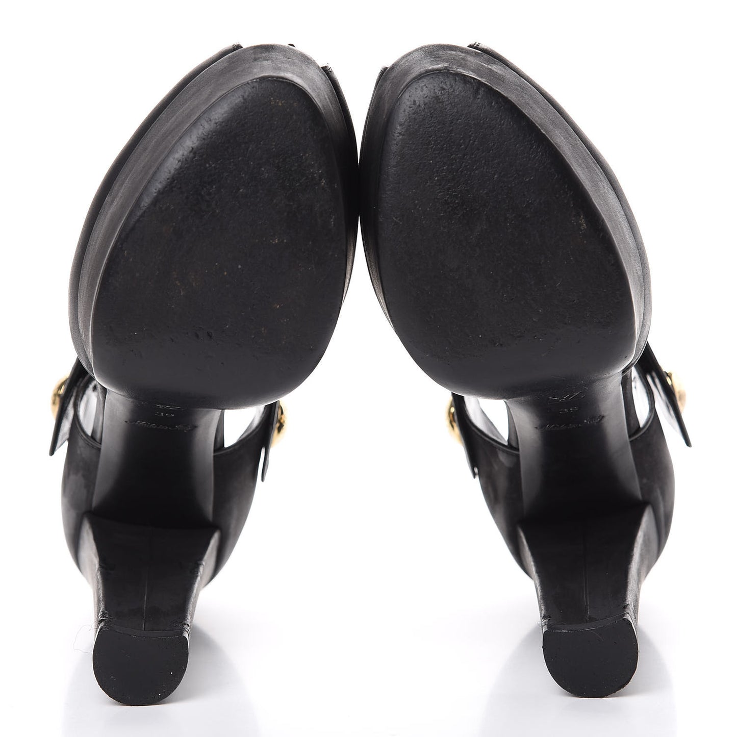 Suede Peep Toe Mary Jane Pumps 39 Black