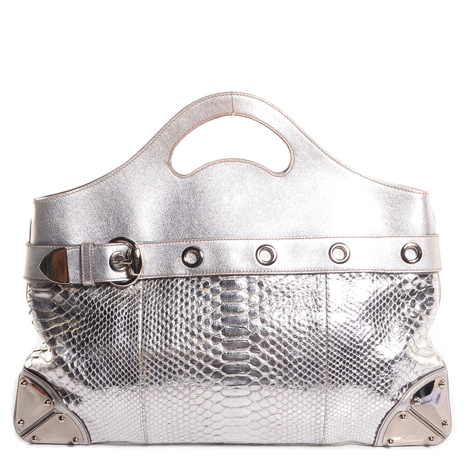 Gucci Python Romy Medium Tote Silver 1 of 9