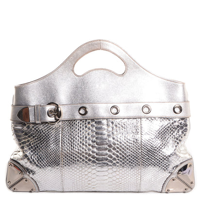 Gucci Python Romy Medium Tote Silver 1 of 9