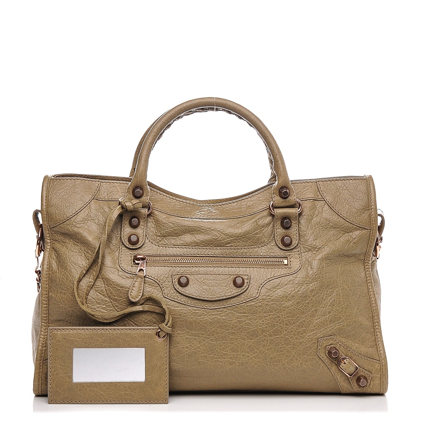 Agneau Giant 12 Rose Gold Hardware City Latte Beige