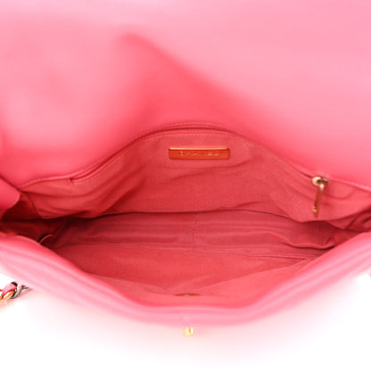 Chanel Goatskin Quilted Large Chanel 19 Flap Dark Pink 5 of 11