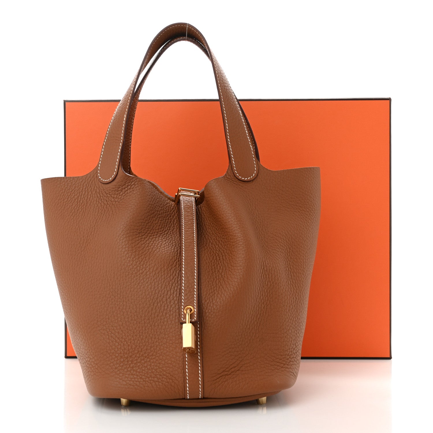 Hermes Taurillon Clemence Picotin Lock 22 MM Gold 11 of 11