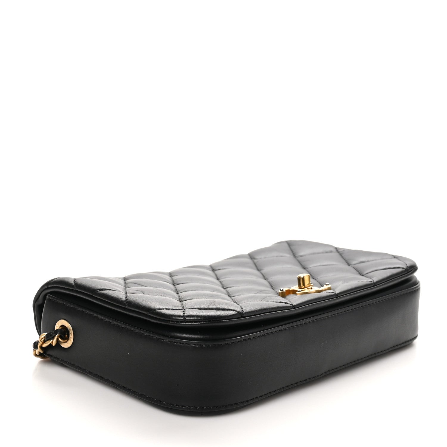 Chanel Calfskin Quilted Nailed CC Flap Bag Black 4 of 10