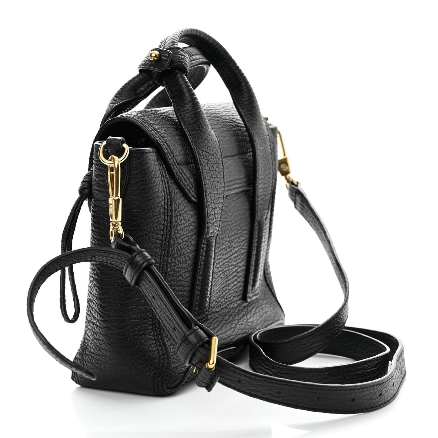 Textured Calfskin Mini Pashli Satchel Black