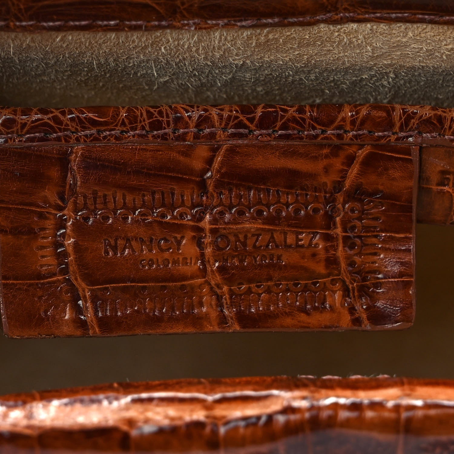 Nancy Gonzalez Crocodile Envelope Shoulder Bag Cognac 5 of 9