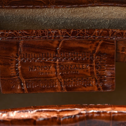 Nancy Gonzalez Crocodile Envelope Shoulder Bag Cognac 5 of 9