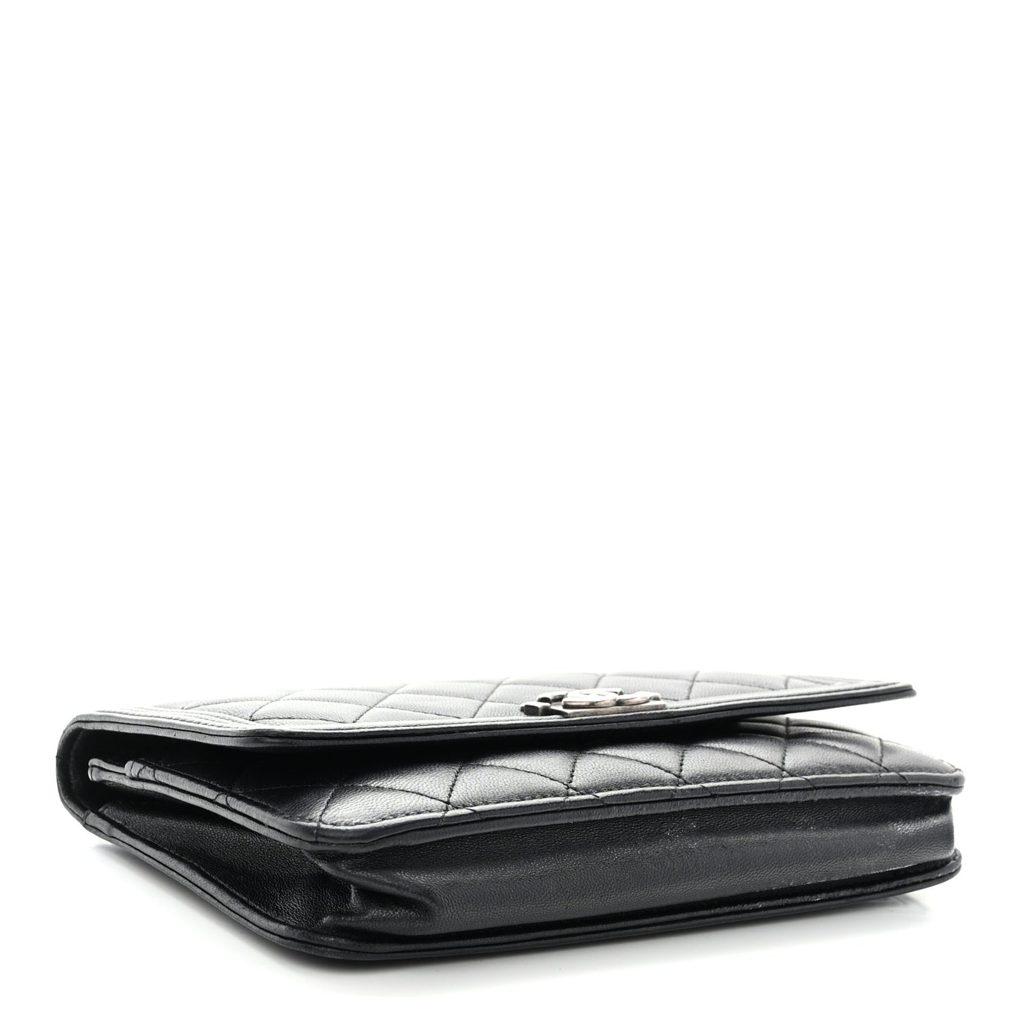 Lambskin Quilted Boy Wallet On Chain WOC Black