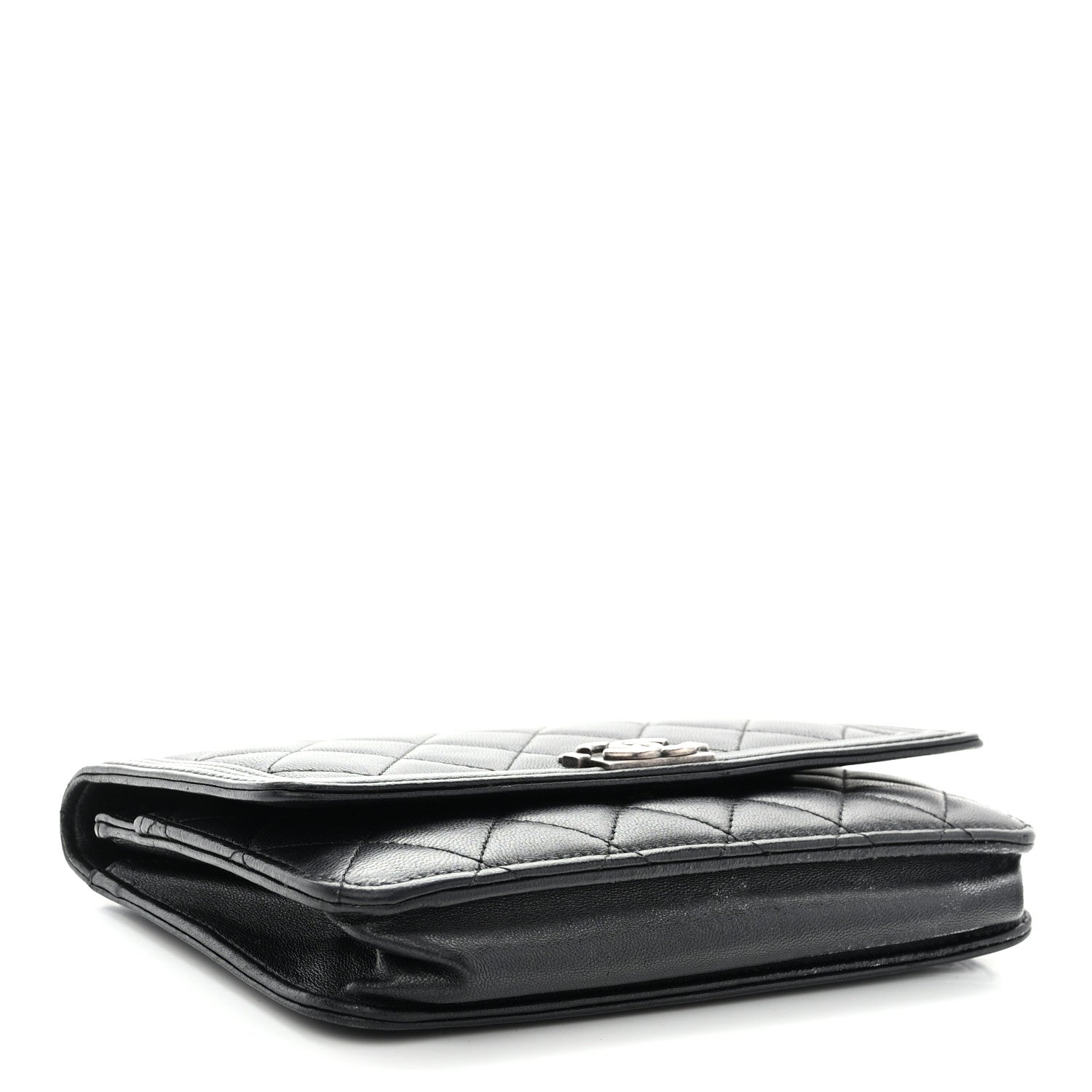 Chanel Lambskin Quilted Boy Wallet On Chain WOC Black 4 of 15