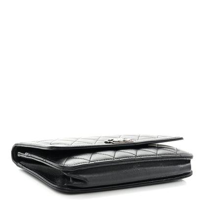 Chanel Lambskin Quilted Boy Wallet On Chain WOC Black 4 of 15